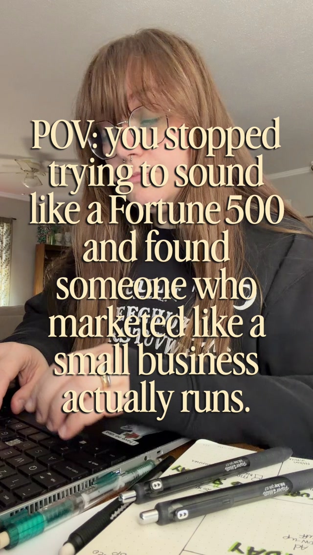No corporate jargon. No trying to sound bigger than you are. No strategy decks written for a company ten times your size.

Just content that sounds like you, made by someone who actually gets how small businesses operate: on tight schedules, with tighter budgets, and zero patience for anything that doesn’t feel real.

You don’t need to sound like a Fortune 500. You need to sound like you. That’s the whole point.

👇 Comment SMALL BIZ if you’re ready for marketing that actually fits